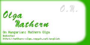 olga mathern business card